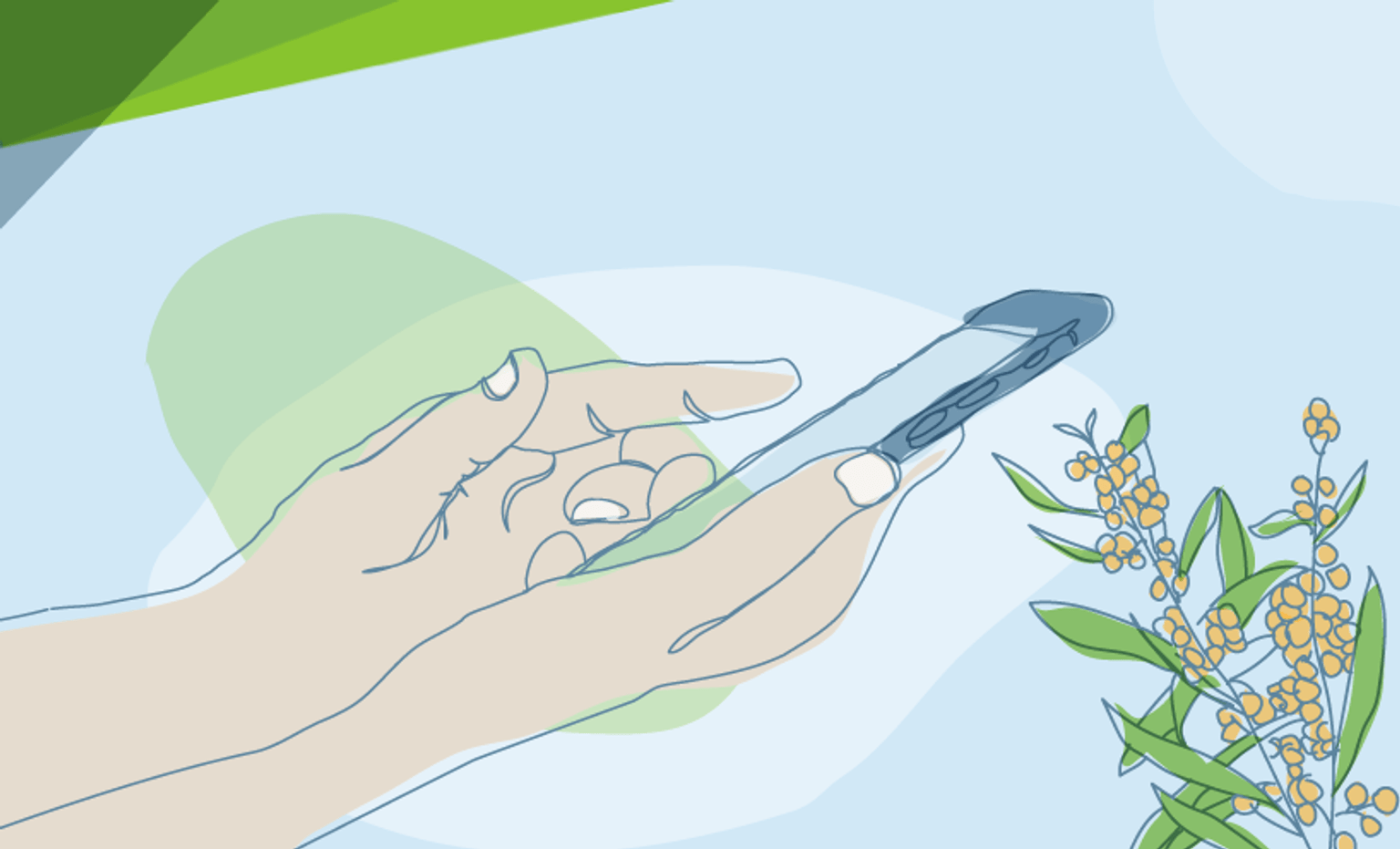 Call Disaster Legal Help Victoria Illustration of hands using a mobile phone